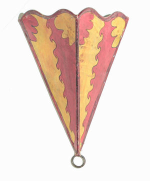Parchment African Art Wall Sconce in Red and Yellow