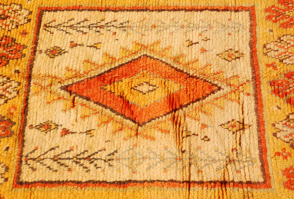 Moroccan Vintage Tribal Wool Rug by Berber Tribes, Handwoven, 1960s