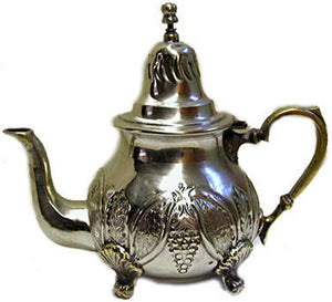 Moroccan Metal Silver Plated Tea Pot