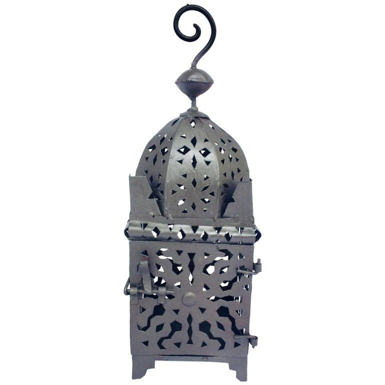 Moroccan Hurricane Metal Candle Lantern Indoor or Outdoor
