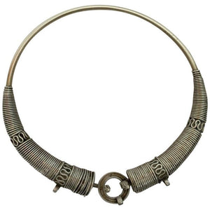 Traditional Silver Torque Necklace Chocker from Rajasthan India