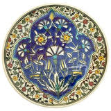 Turkish Ceramic Plate with Hand-painted Iznik Floral Design 1950s
