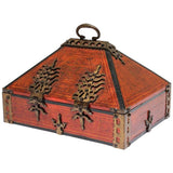 South Indian Netturpetti Jewelry Box, Teak & Brass, Circa 1950