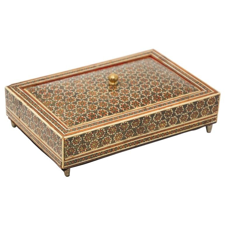 Moorish Decorative Sadeli Micro Mosaic Inlaid Jewelry Box