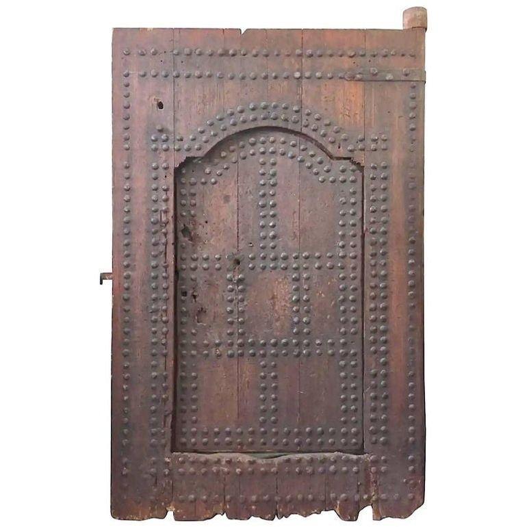 Massive Antique Moroccan Ryad Studded Door
