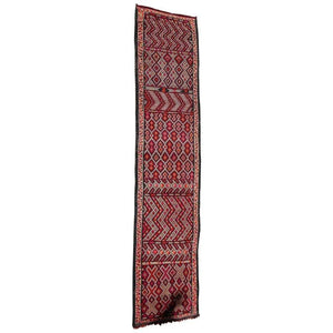 Vintage Moroccan Tuareg Runner Rug, Wool & Cotton, Hand-Woven, 1950s