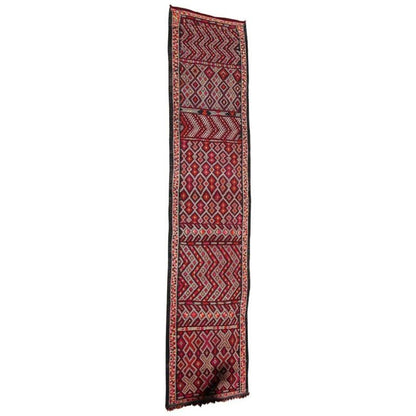 Vintage Moroccan Tuareg Runner Rug, Wool & Cotton, Hand-Woven, 1950s
