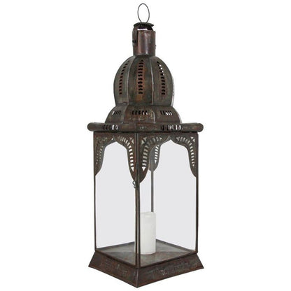 Handcrafted Moroccan Lantern, Metal & Glass, Moorish Design, 1980