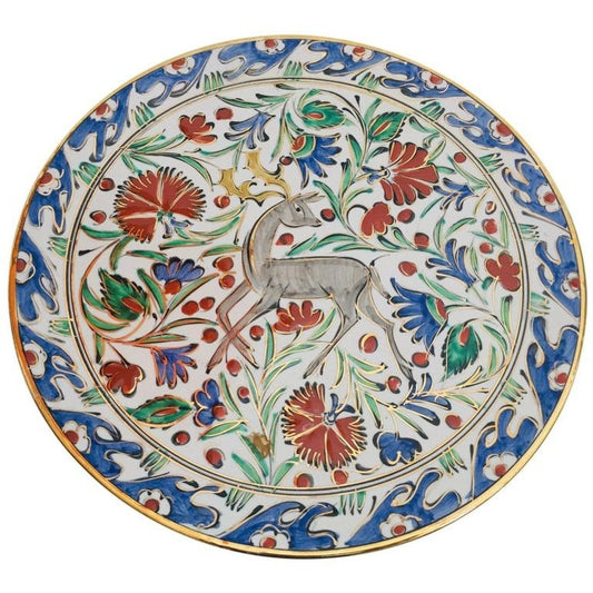 IKaros Hand Painted Carnations and Tulips Decorative Plate Rhodes Greece