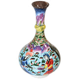 Turkish Ottoman Scene Polychrome Hand Painted Ceramic Vase Kutahya