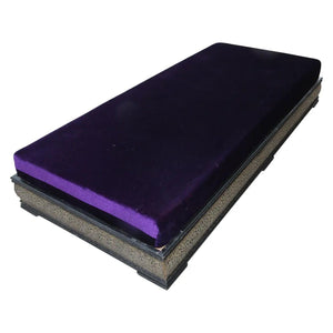 Vintage Moroccan Settee Low Bench, Daybed with Purple Cushion