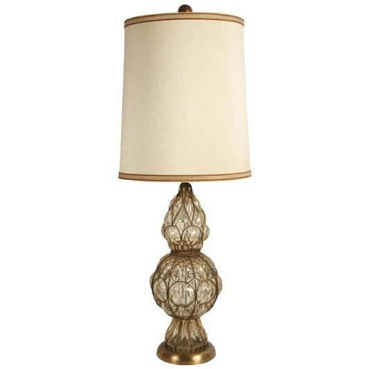 Vintage Murano Glass Table Lamp by Marbro, Italy, 1959 - Amber Design