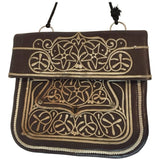 Collectible Vintage Hand-tooled Leather African Berber Tribal Moroccan Bag 1960's