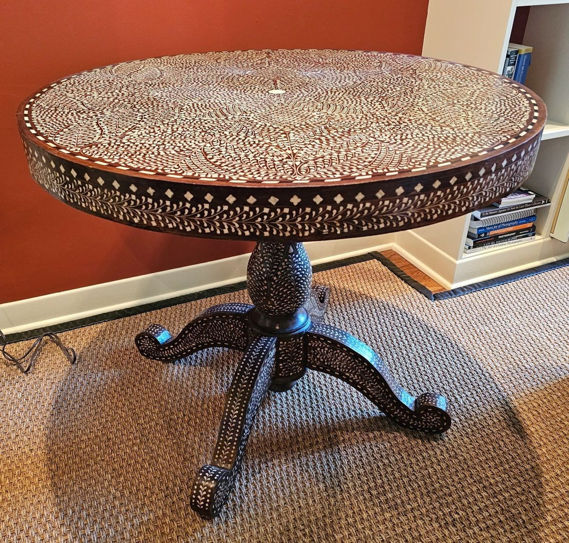 Anglo Indian bone inlaid Center Pedestal Table