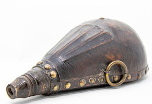 Antique African Moroccan Wood and Leather Flask 19th century