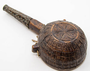 Antique African Moroccan Tribal Wood Flask 19th C.