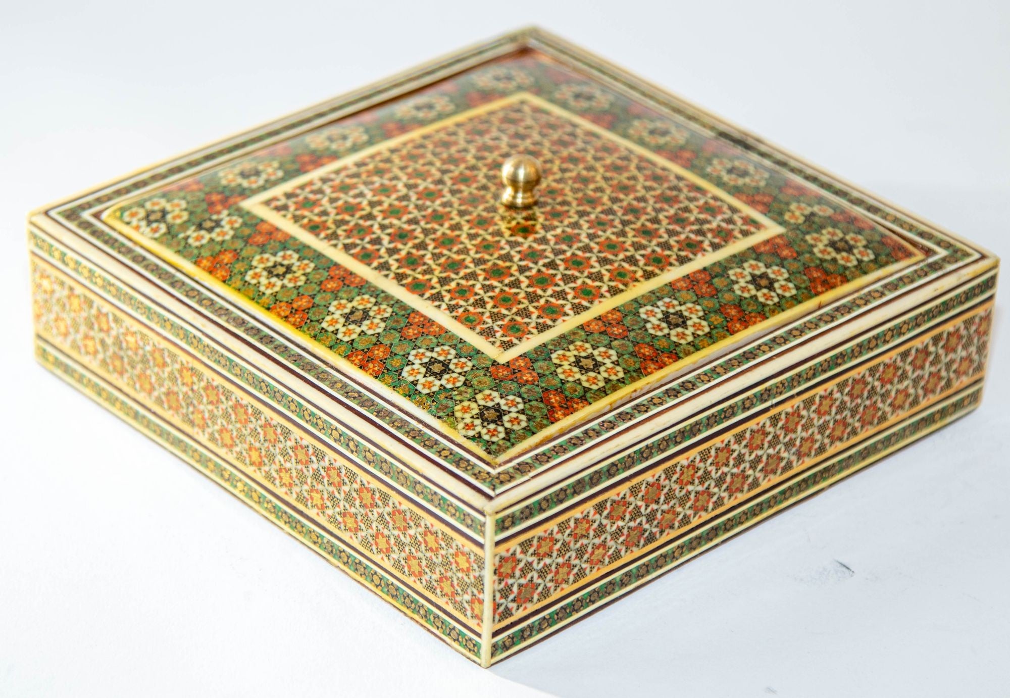 1950s Anglo Indian Micro Sadeli Mosaic Inlaid Jewelry Box