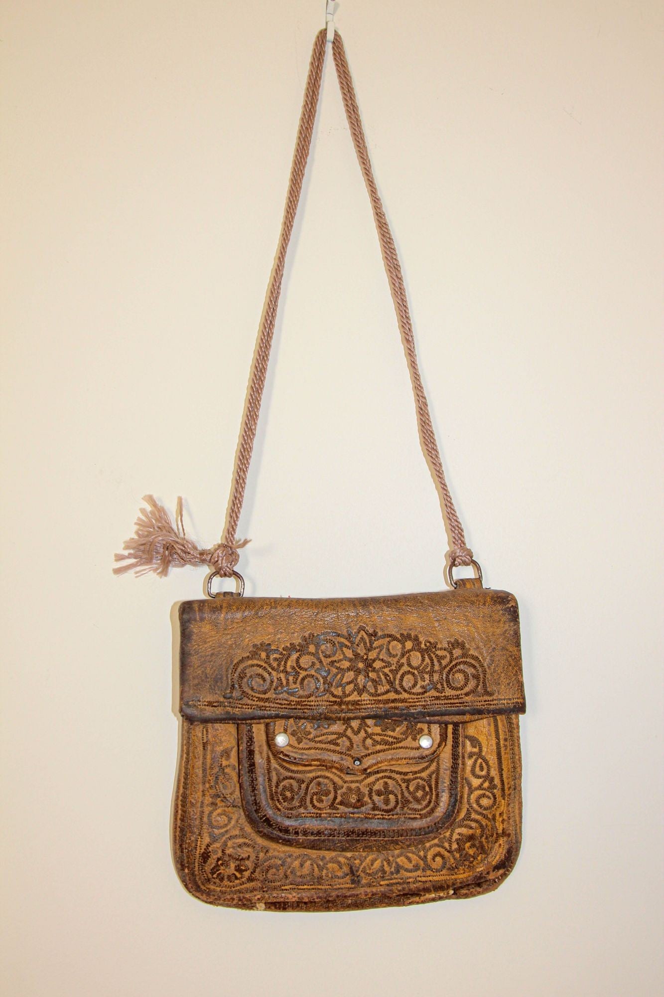 Vintage Moroccan Messenger Leather Bag