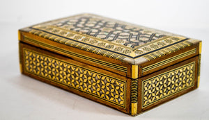 Middle Eastern Moorish Mother of Pearl Inlaid Marquetry Jewelry Box