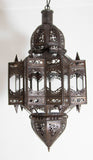Moroccan Hanging Clear Glass Lantern in a Moorish Star Shape