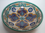 Antique Moroccan Ceramic Bowl from Fez 1940's Moorish Design