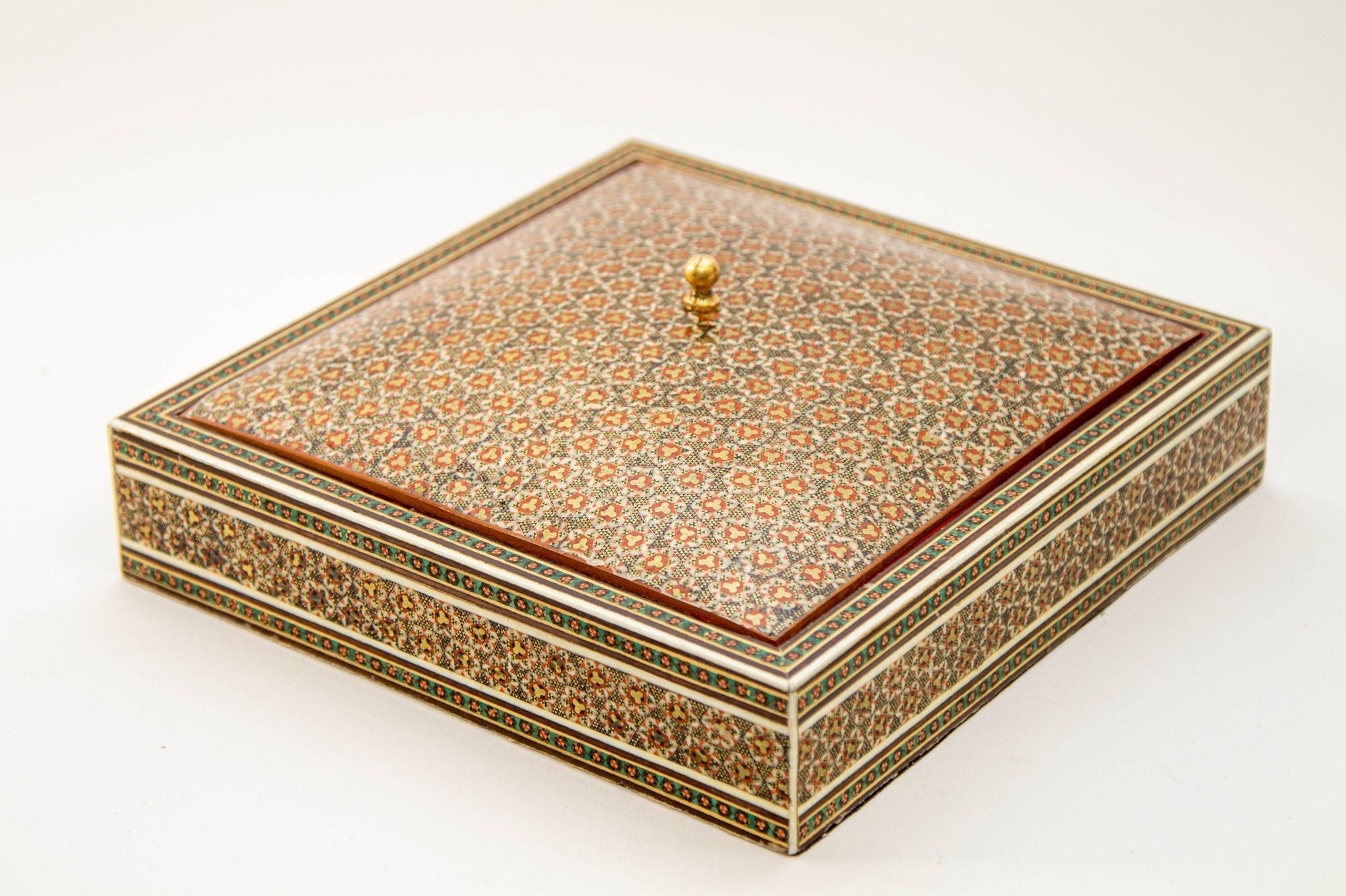 1950s Anglo Indian Style Micro Mosaic Inlaid Jewelry Box