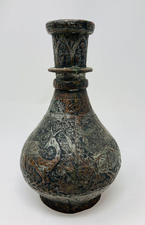19th Century Tinned Copper Indo-Persian Islamic Vase