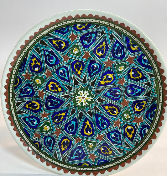 Hand Painted Ceramic Decorative Moorish Plate 1950s