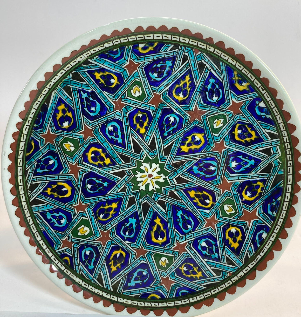 Hand Painted Ceramic Decorative Moorish Plate 1950s