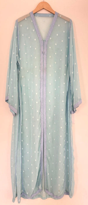 Vintage Moroccan Kaftan in Turquoise Cheer Fabric