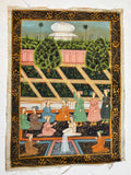 Mughal Court Scene on Silk After a 19th Century Indo-Persian Palace Painting