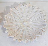 White Marble Open Lotus Flower Shape Large Blow Hand-Carved in India Raj Mughal
