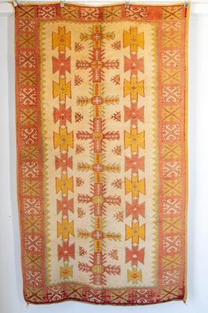 Moroccan Orange Vintage Beni MGuild Rug 1960s