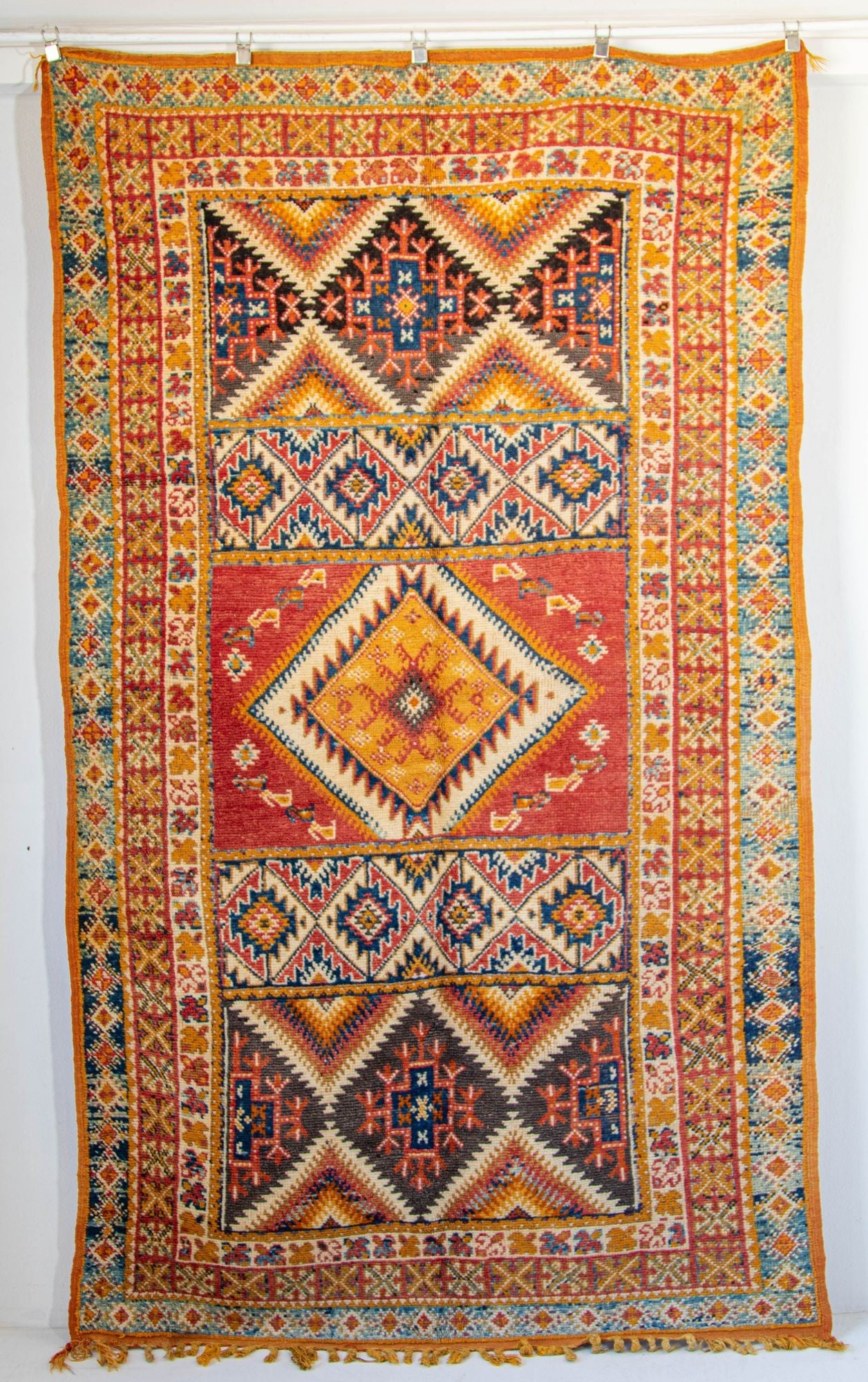 Moroccan Vintage Boujad Berber Rug 1960s