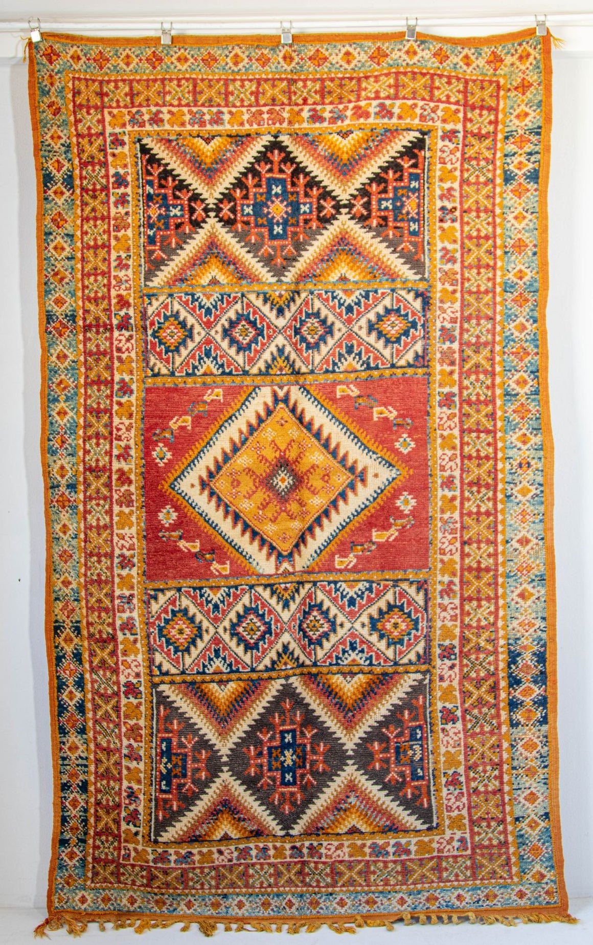 Moroccan Vintage Boujad Berber Rug 1960s