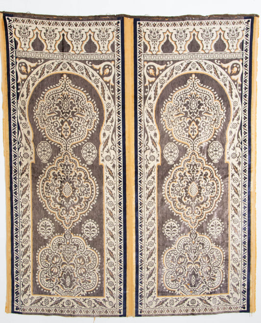 Antique Moroccan Moorish Silk Textile Tapestry Wall Hanging Hiti 19th C.