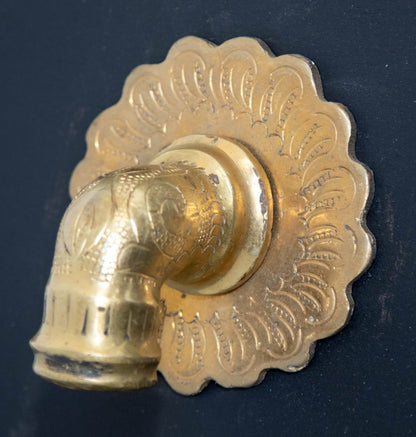 Vintage Moroccan Brass Fountain Faucet with Engraved Moorish Design