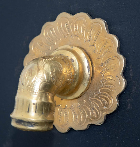 Vintage Moroccan Brass Fountain Faucet with Engraved Moorish Design