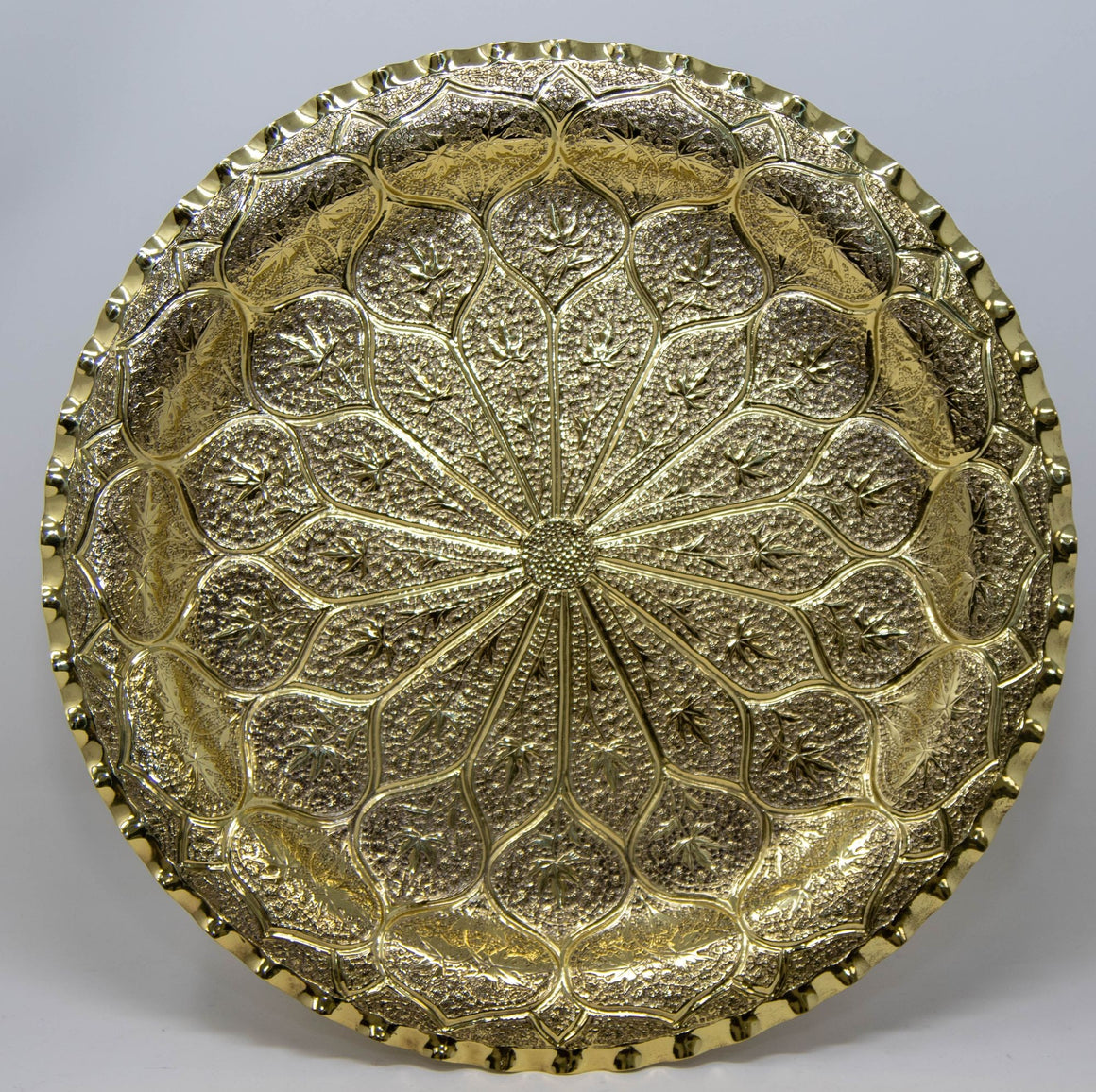 Moroccan Brass Tray Moorish Islamic Metalwork 13 inches Diameter