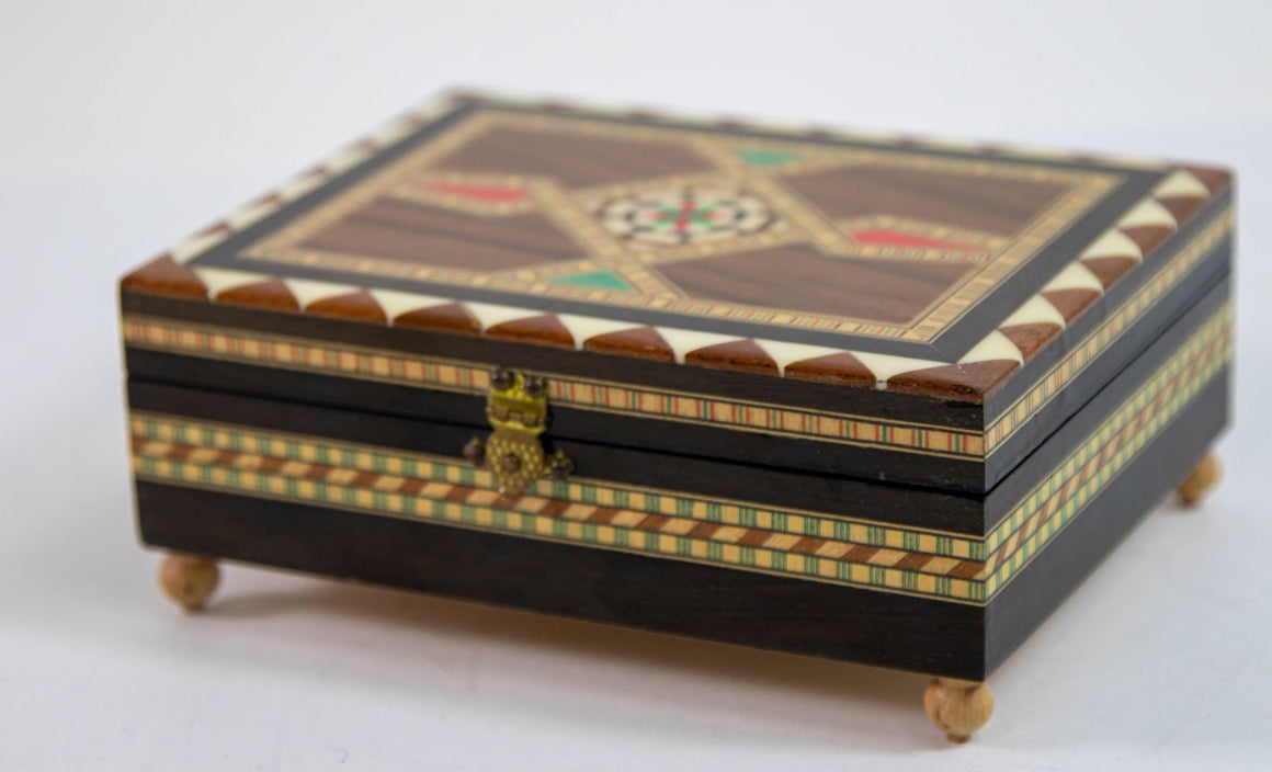 Granada Moorish Spain Inlaid Marquetry Jewelry Music Box