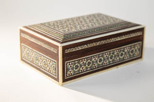 1940s Mother of Pearl Inlaid Decorative Middle Eastern Islamic Box