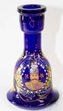Vintage Royal Blue Opaque Enameled Bohemian Glass Hookah Base