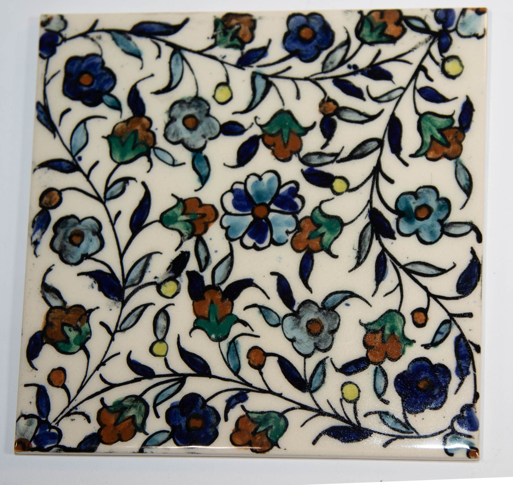 Vintage Iznik Islamic Porcelain Tiles Hand painted Set of 35 Tiles