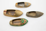 Vintage Brass Etched Aladdin Middle Eastern Slipper Shoe Ashtray Set of 4