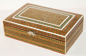 Middle Eastern Persian Micro Mosaic Khatam Inlaid Jewelry Box