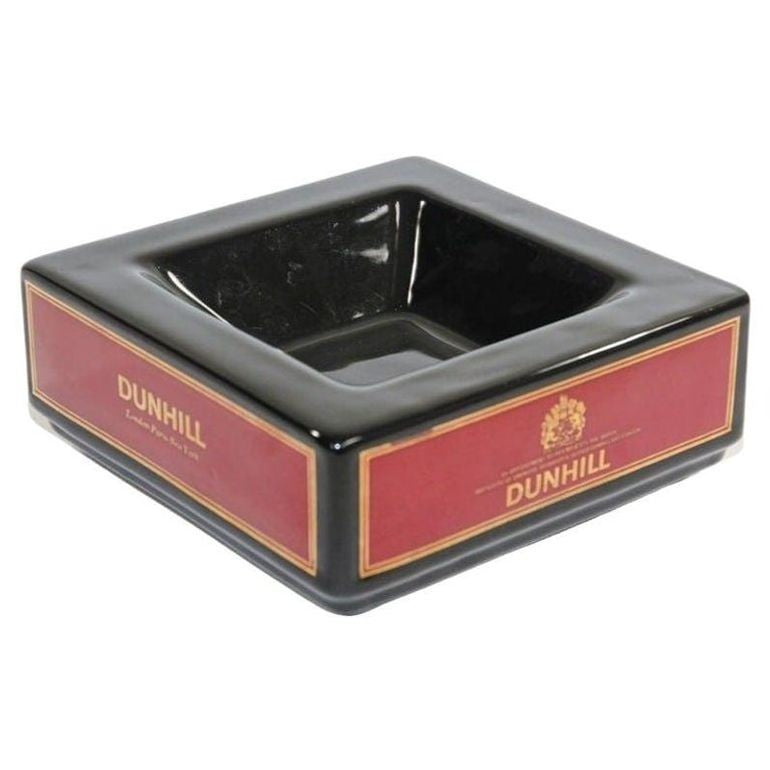 Dunhill Cigar Ashtray Catchall England Black and Red Collectible 1970