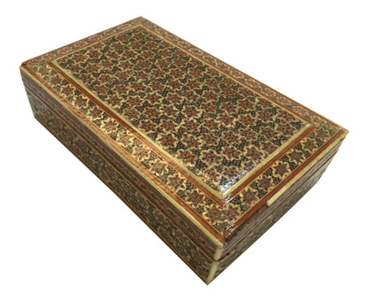 Handcrafted Persian Micro Mosaic Box with Geometric Design, 1940