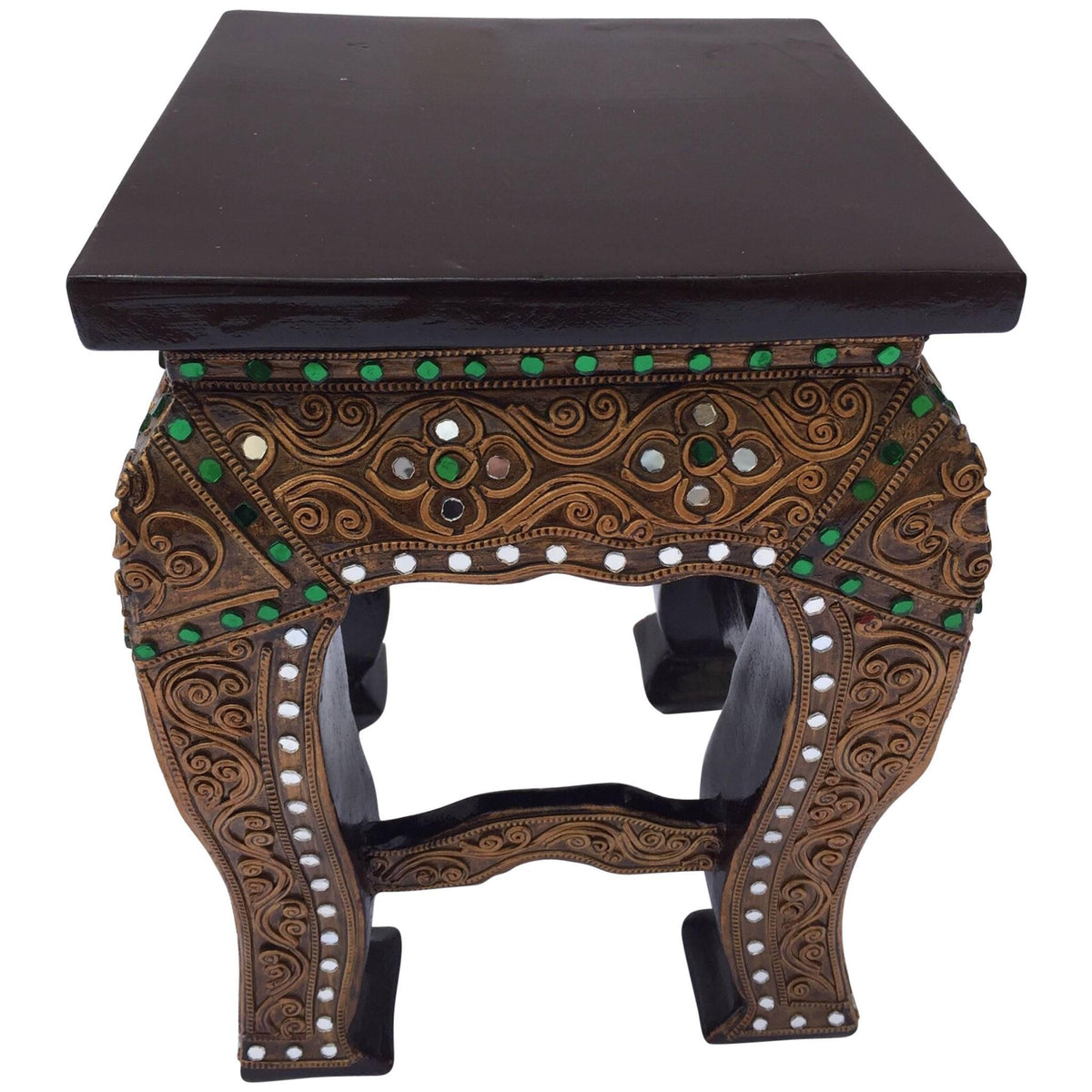 Mid-20th Century Thai Gilded Wood Temple Table Stand, Folk Art Style — main image
