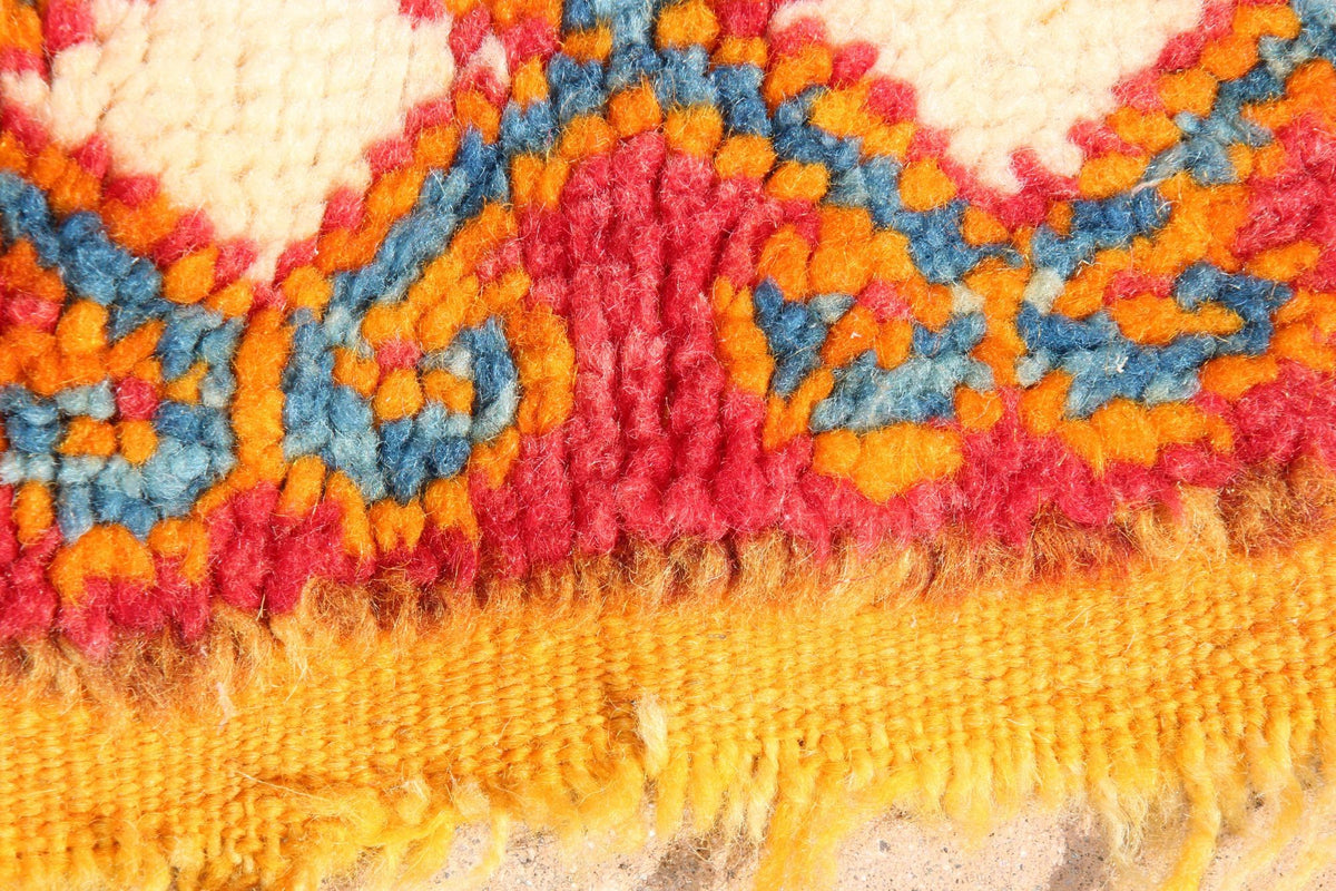 Vintage Moroccan Orange Berber Rug, Hand-Knotted Wool, 1960