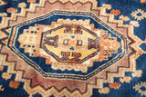 1960s Vintage Moroccan Tribal African Rug Indigo and Burnt Orange